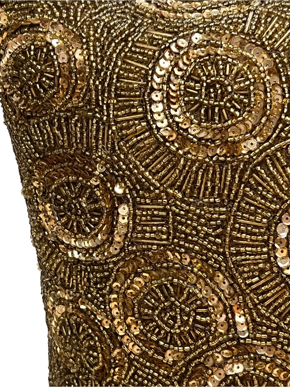 Pier One 12” Square Beaded Sequins Gold/Bronze Throw Pillow Bohemian - Picture 4 of 5